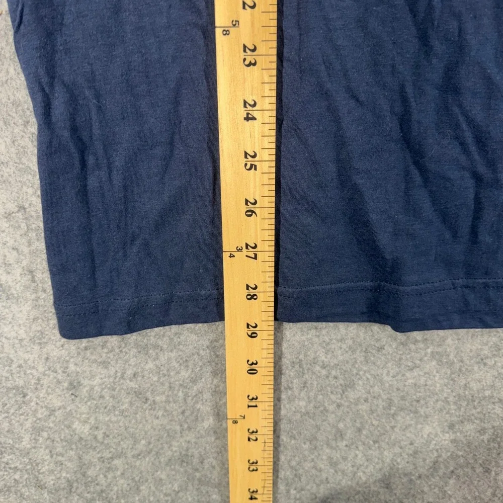 True Religion Mens Navy Blue Short Sleeve Crew Neck Logo T-Shirt Large